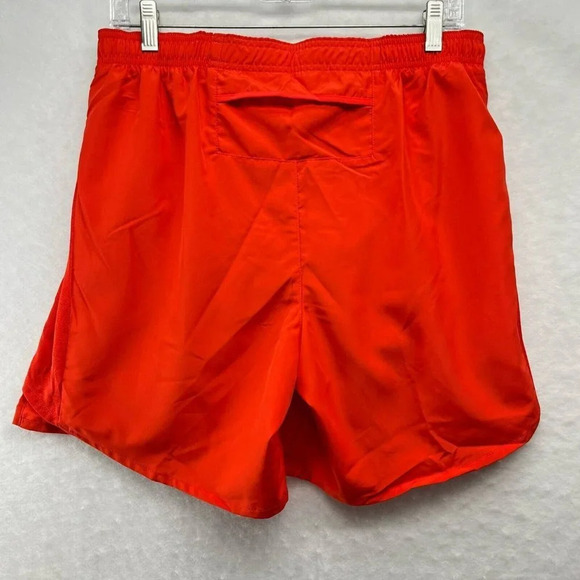 Nike Activewear Shorts Men's Sz L Red Elastic Waist Back Pocket Pull-On Logo NEW - Picture 2 of 9